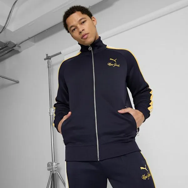 Puma Jackets and Outerwear T7 Bright Lights NYC Flagship 039s Track Jacket New Navy 8211 Men Puma Jackets and Outerwear T7 Bright Lights NYC Flagship 039s Track Jacket New Navy 8211 Men