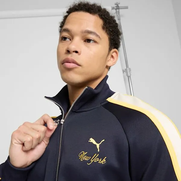 Puma Jackets and Outerwear T7 Bright Lights NYC Flagship 039s Track Jacket New Navy 8211 Men Puma Jackets and Outerwear T7 Bright Lights NYC Flagship 039s Track Jacket New Navy 8211 Men