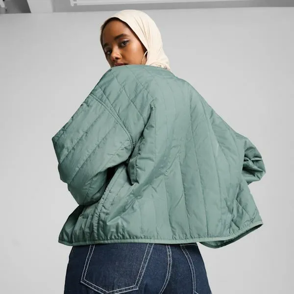 Puma Jackets and Outerwear Wardrobe Essentials 039s Relaxed Reversible Liner Jacket Green Moon 8211 Women Puma Jackets and Outerwear Wardrobe Essentials 039s Relaxed Reversible Liner Jacket Green Moon 8211 Women