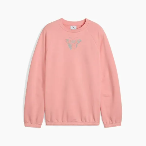 Puma Kids BUTTERFLY VIBE Big 039 Crew Top Pink Fruit 8211 Kids