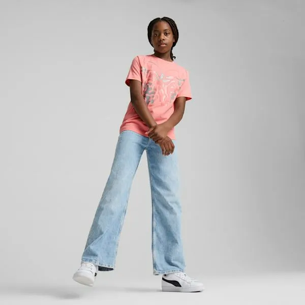 Puma Kids BUTTERFLY VIBE Big 039 Logo Tee Pink Fruit 8211 Kids