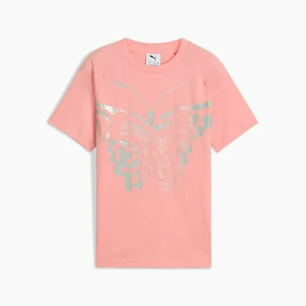 Puma Kids BUTTERFLY VIBE Big 039 Logo Tee Pink Fruit 8211 Kids