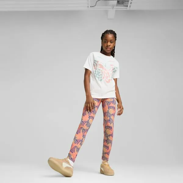 Puma Kids BUTTERFLY VIBE Big 039 Logo Tee Puma White 8211 Kids