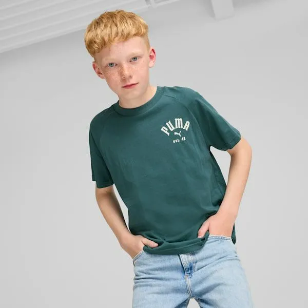 Puma Kids Classics Play Loud Big 039 Tee Cold Green 8211 Kids