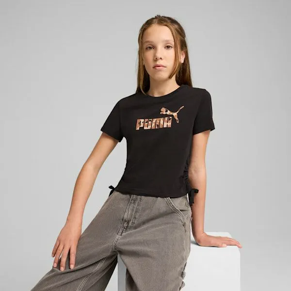 Puma Kids Essentials Animal Logo Infill Big 039 Knotted Tee Puma Black 8211 Kids