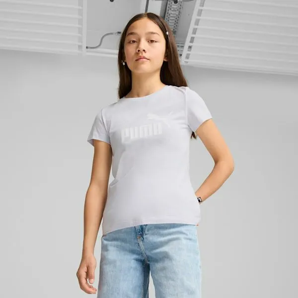 Puma Kids Essentials Logo Big 039 Tee Silver Mist 8211 Kids