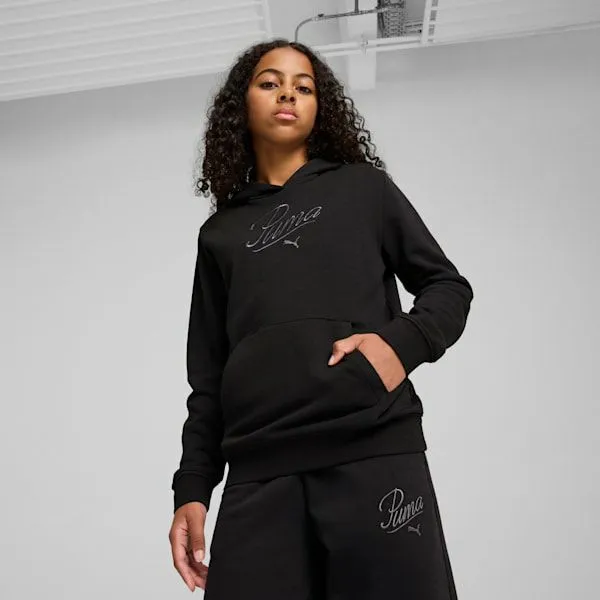 Puma Kids Essentials Script Big 039 Hoodie Puma Black 8211 Kids