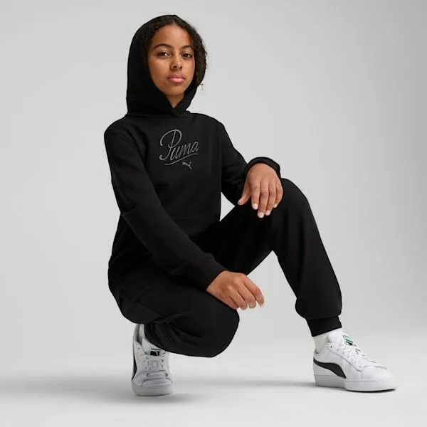 Puma Kids Essentials Script Big 039 Hoodie Puma Black 8211 Kids