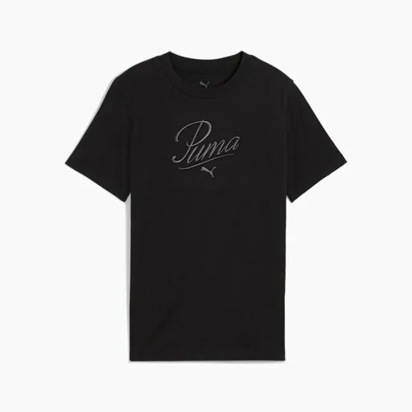 Puma Kids Essentials Script Big 039 Tee Puma Black 8211 Kids