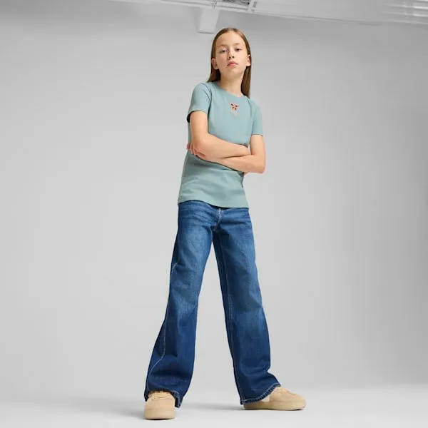 Puma Kids Graphics Big 039 Ribbed Tee Modern Mint 8211 Kids
