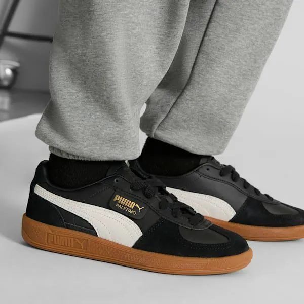 Puma Kids Palermo Leather Big 039 Sneakers Puma Blackfeather Graygum 8211 Kids