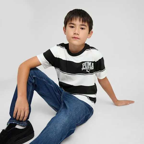 Puma Kids PUMA Class Big 039 Striped Tee Puma Black 8211 Kids
