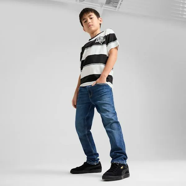 Puma Kids PUMA Class Big 039 Striped Tee Puma Black 8211 Kids