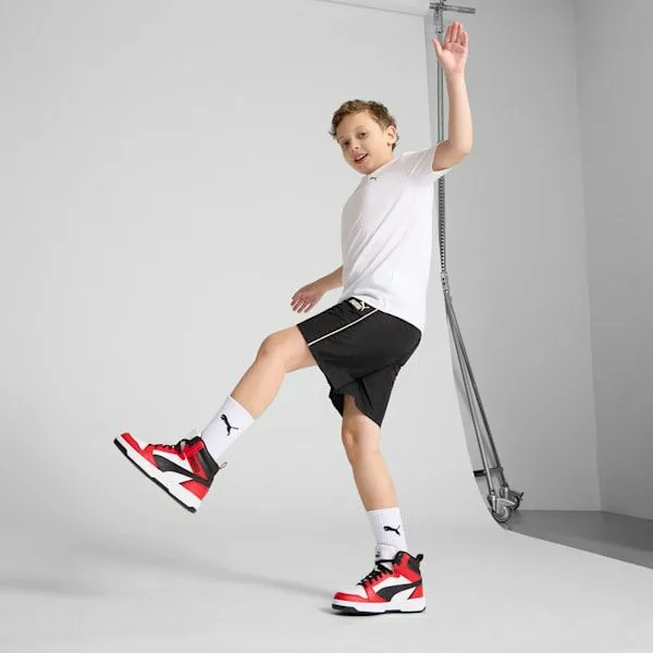 Puma Kids Rebound V6 Big 039 Mid Top Sneakers Puma Whitepuma Blackfor All Time Red 8211 Kids Puma Kids Rebound V6 Big 039 Mid Top Sneakers Puma Whitepuma Blackfor All Time Red 8211 Kids