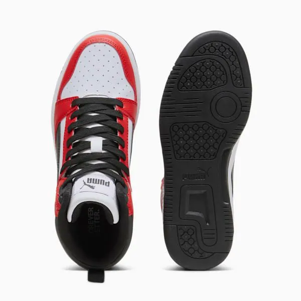 Puma Kids Rebound V6 Big 039 Mid Top Sneakers Puma Whitepuma Blackfor All Time Red 8211 Kids Puma Kids Rebound V6 Big 039 Mid Top Sneakers Puma Whitepuma Blackfor All Time Red 8211 Kids