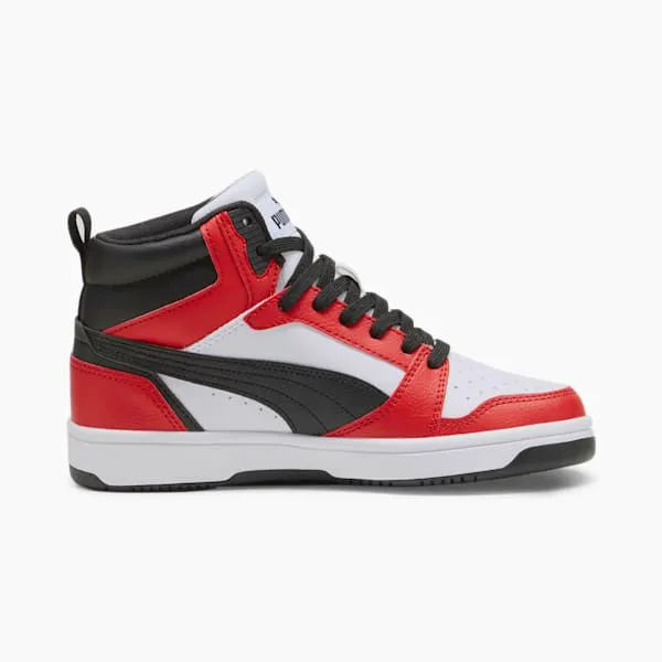 Puma Kids Rebound V6 Big 039 Mid Top Sneakers Puma Whitepuma Blackfor All Time Red 8211 Kids Puma Kids Rebound V6 Big 039 Mid Top Sneakers Puma Whitepuma Blackfor All Time Red 8211 Kids