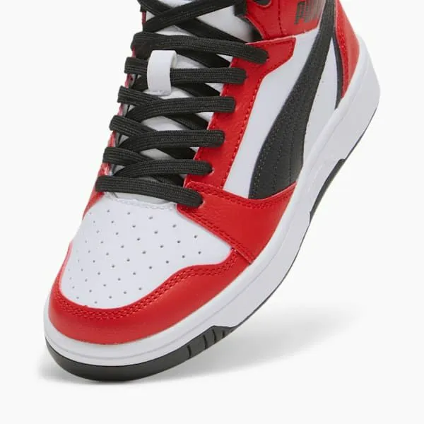 Puma Kids Rebound V6 Big 039 Mid Top Sneakers Puma Whitepuma Blackfor All Time Red 8211 Kids Puma Kids Rebound V6 Big 039 Mid Top Sneakers Puma Whitepuma Blackfor All Time Red 8211 Kids