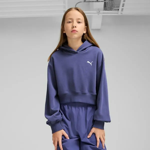 Puma Kids Wardrobe Essentials Big 039 Short Length Hoodie Blue Crystal 8211 Kids Puma Kids Wardrobe Essentials Big 039 Short Length Hoodie Blue Crystal 8211 Kids