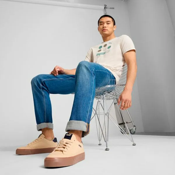 Puma Lifestyle Court Classic Vulcanized 039s Sneakers Light Sandnew Navygum 8211 Men Puma Lifestyle Court Classic Vulcanized 039s Sneakers Light Sandnew Navygum 8211 Men