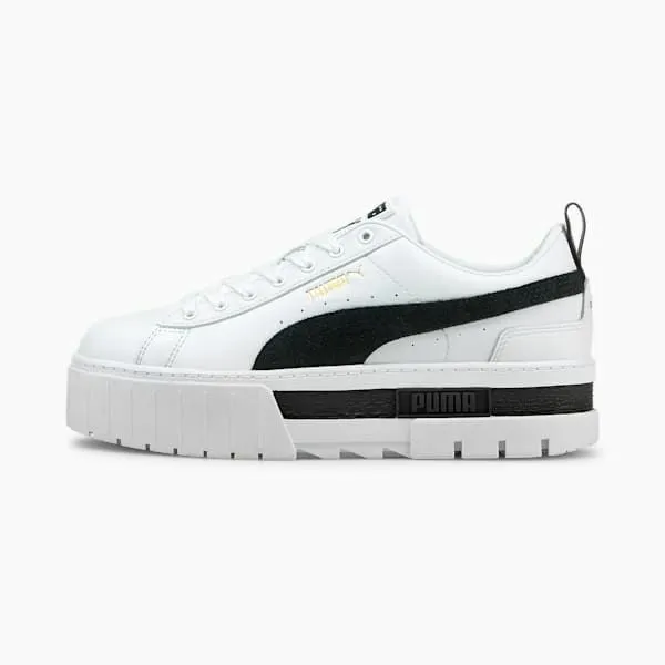 Puma Lifestyle Mayze Leather 039s Sneakers Puma Whitepuma Black 8211 Women