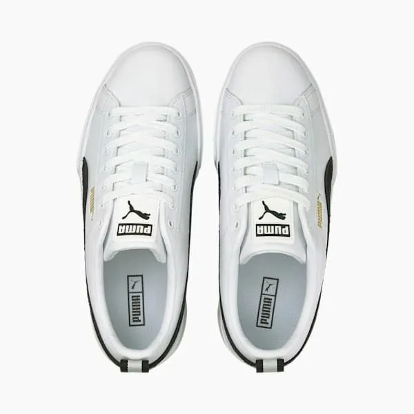 Puma Lifestyle Mayze Leather 039s Sneakers Puma Whitepuma Black 8211 Women