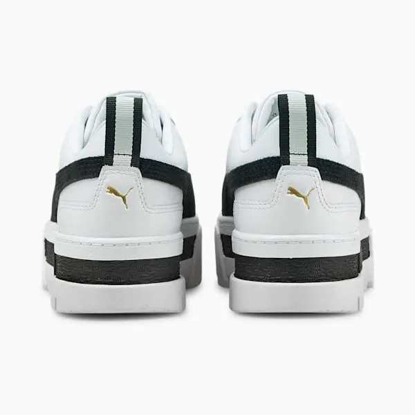 Puma Lifestyle Mayze Leather 039s Sneakers Puma Whitepuma Black 8211 Women