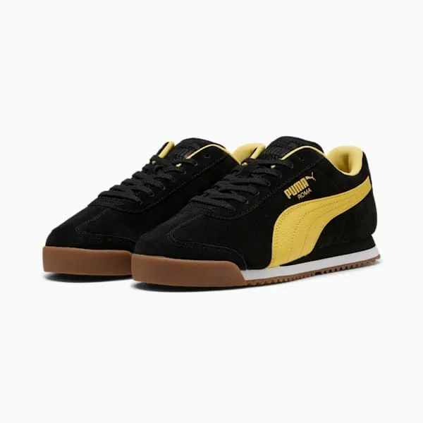 Puma Lifestyle Roma Suede 039s Sneakers Puma Blacksunny Yellow 8211 Men