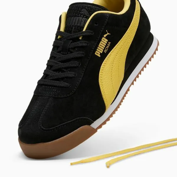 Puma Lifestyle Roma Suede 039s Sneakers Puma Blacksunny Yellow 8211 Men