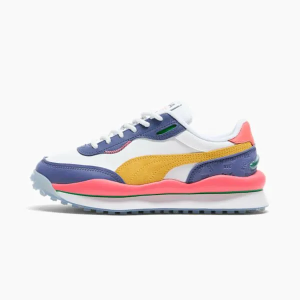 Puma Lifestyle Style Rider NYC Flagship 039s Sneakers Puma Whitesunny Yellowblue Crystalpeach Frost 8211 Women Puma Lifestyle Style Rider NYC Flagship 039s Sneakers Puma Whitesunny Yellowblue Crystalpeach Frost 8211 Women