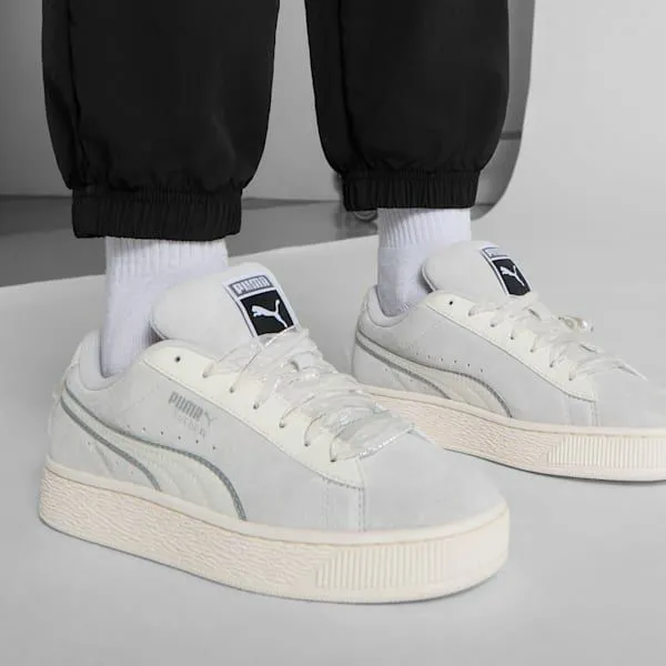 Puma Lifestyle Suede XL Glam Athletics 039s Sneakers Feather Graywarm White 8211 Women Puma Lifestyle Suede XL Glam Athletics 039s Sneakers Feather Graywarm White 8211 Women