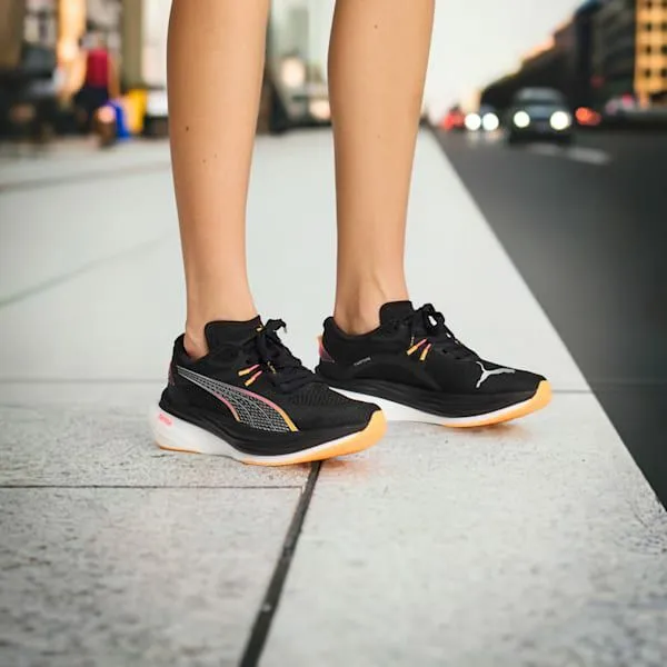Puma Running Deviate NITRO 3 Wide 039s Wide Road Running Shoes Puma Blacksunset Glowsun Stream 8211 Women Puma Running Deviate NITRO 3 Wide 039s Wide Road Running Shoes Puma Blacksunset Glowsun Stream 8211 Women