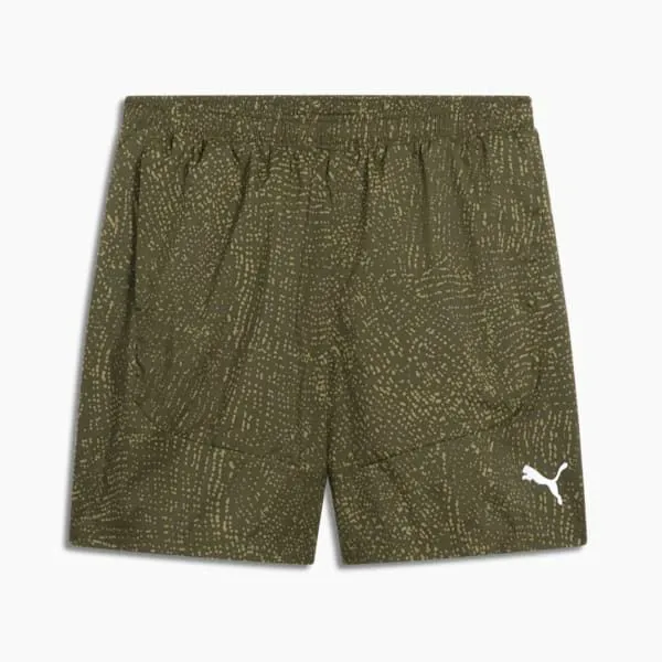 Puma Shorts PUMA 039s Patterned Running Shorts Dark Oliveaop 8211 Men