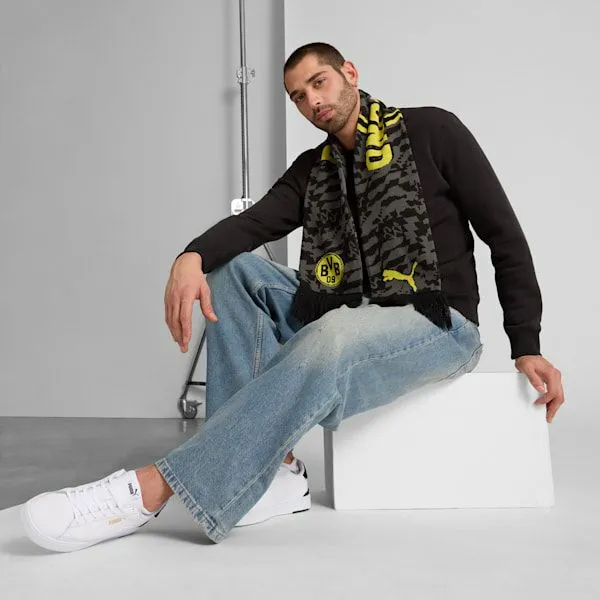 Puma Soccer Borussia Dortmund FtblESSENTIALS Soccer Scarf Faster Yellowpuma Black 8211 Women Puma Soccer Borussia Dortmund FtblESSENTIALS Soccer Scarf Faster Yellowpuma Black 8211 Women
