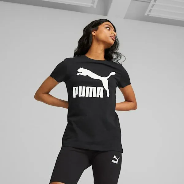 Puma TShirts and Tops Classics Logo 039s Tee Puma Black 8211 Women