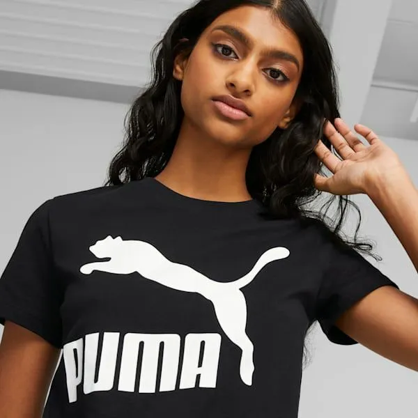 Puma TShirts and Tops Classics Logo 039s Tee Puma Black 8211 Women