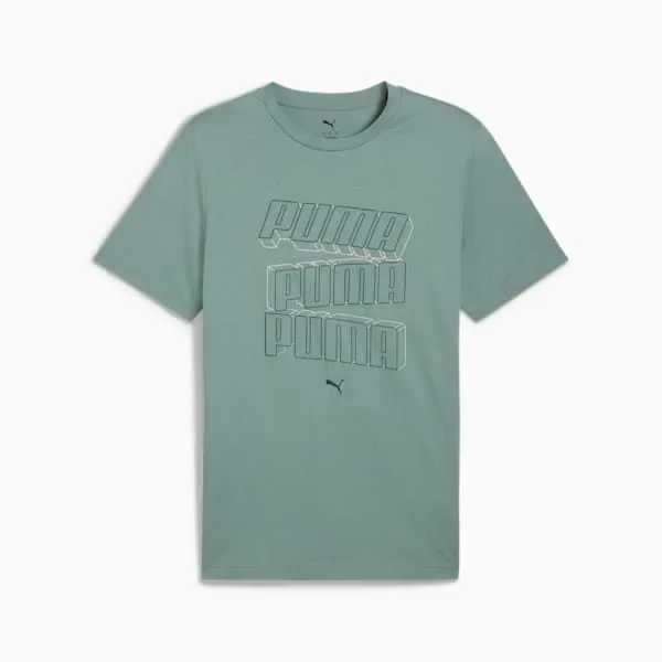 Puma TShirts and Tops ESS Stacked Logo 039s Tee Green Moon 8211 Men