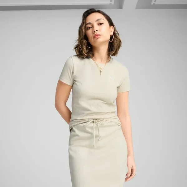 Puma TShirts and Tops Essentials 039s Slim Tee Alpine Snow 8211 Women