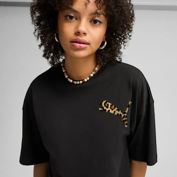Puma TShirts and Tops LEO LUXE 039s Oversized Short Tee Puma Black 8211 Women Puma TShirts and Tops LEO LUXE 039s Oversized Short Tee Puma Black 8211 Women
