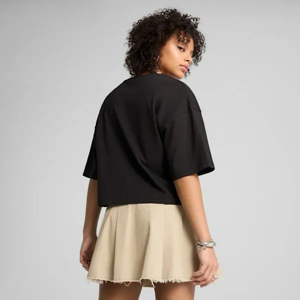 Puma TShirts and Tops LEO LUXE 039s Oversized Short Tee Puma Black 8211 Women Puma TShirts and Tops LEO LUXE 039s Oversized Short Tee Puma Black 8211 Women