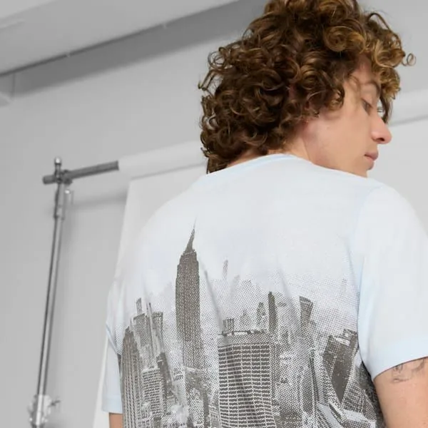 Puma TShirts and Tops NYC Flagship Skyline 039s Tee Icy Blue 8211 Men