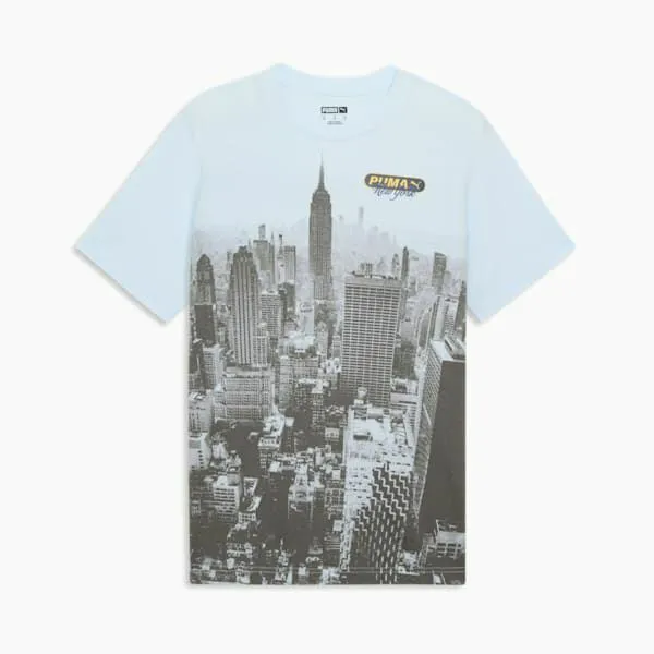 Puma TShirts and Tops NYC Flagship Skyline 039s Tee Icy Blue 8211 Men