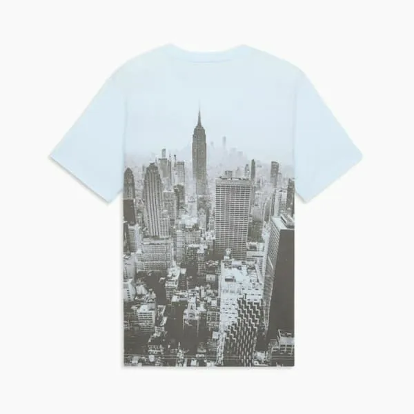 Puma TShirts and Tops NYC Flagship Skyline 039s Tee Icy Blue 8211 Men