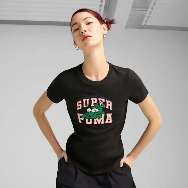 Puma TShirts and Tops SUPER PUMA GRAPHICS 039s Tee Puma Black 8211 Women
