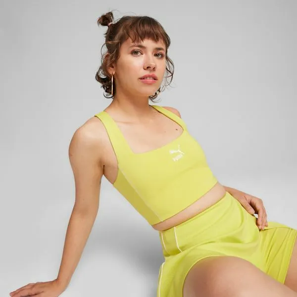 Puma TShirts and Tops T7 039s Crop Top Lime Sheen 8211 Women
