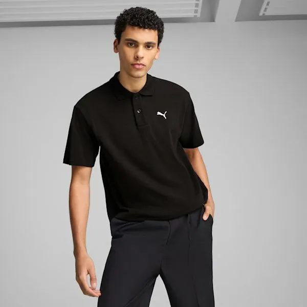 Puma TShirts and Tops WARDROBE ESSENTIALS 039s Pique Relaxed Polo Puma Black 8211 Men Puma TShirts and Tops WARDROBE ESSENTIALS 039s Pique Relaxed Polo Puma Black 8211 Men