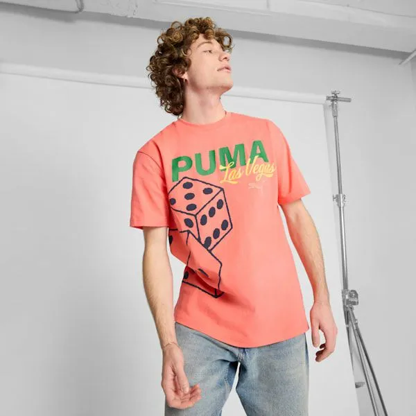Puma TShirts and Tops Wardrobe Essentials Las Vegas 039s Graphic Tee Peach Frost 8211 Men Puma TShirts and Tops Wardrobe Essentials Las Vegas 039s Graphic Tee Peach Frost 8211 Men