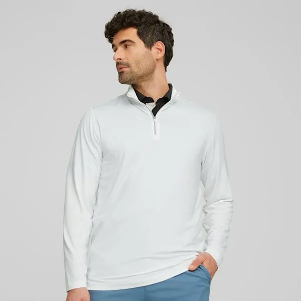 Puma TShirts and Tops YouV 039s QuarterZip Pullover Bright White 8211 Men