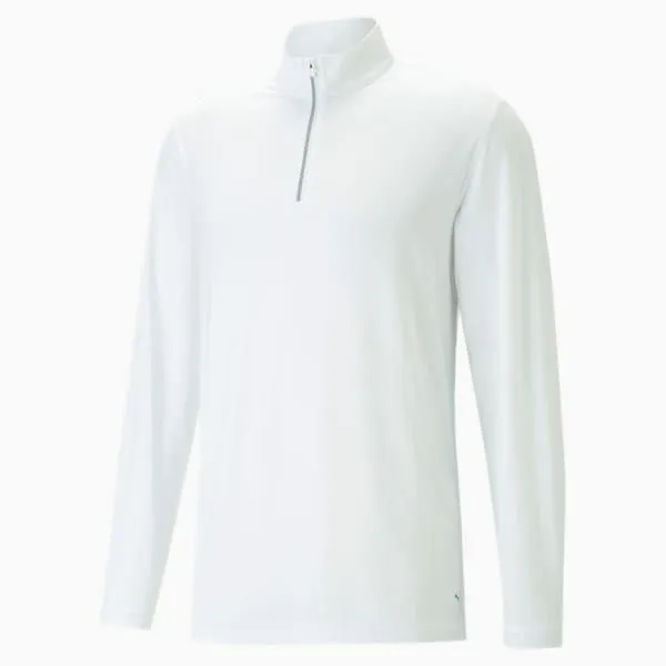 Puma TShirts and Tops YouV 039s QuarterZip Pullover Bright White 8211 Men