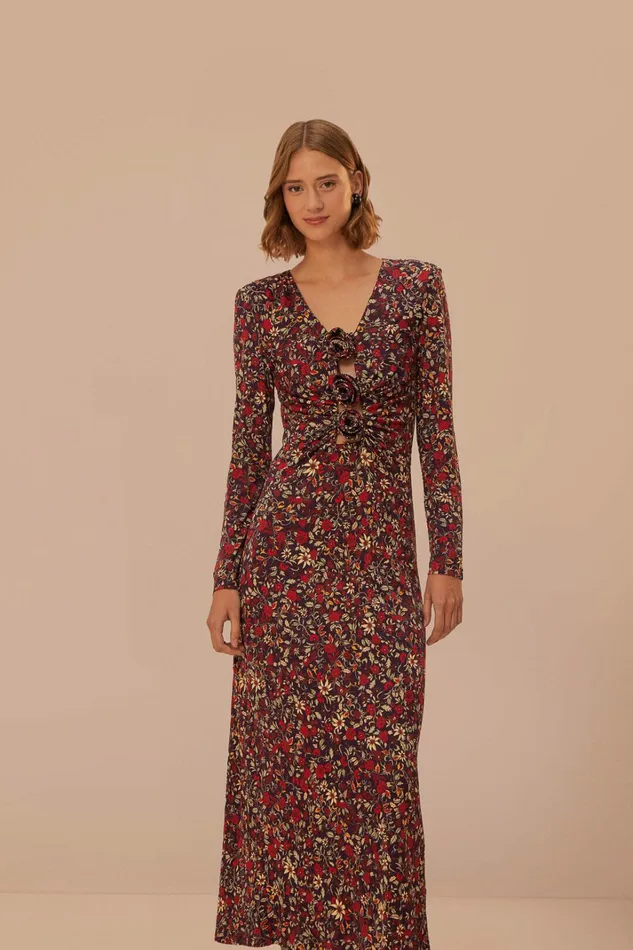 Purple Chelsea Garden Flowers Knot Maxi Dress Women FARM Rio Maxi Dresses Purple Chelsea Garden Flowers Knot Maxi Dress Women FARM Rio Maxi Dresses
