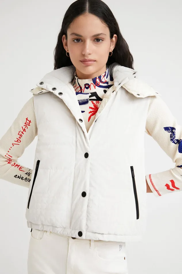 Quilted Gilet With Hood Women Desigual Jackets